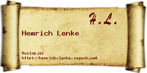 Hemrich Lenke névjegykártya
